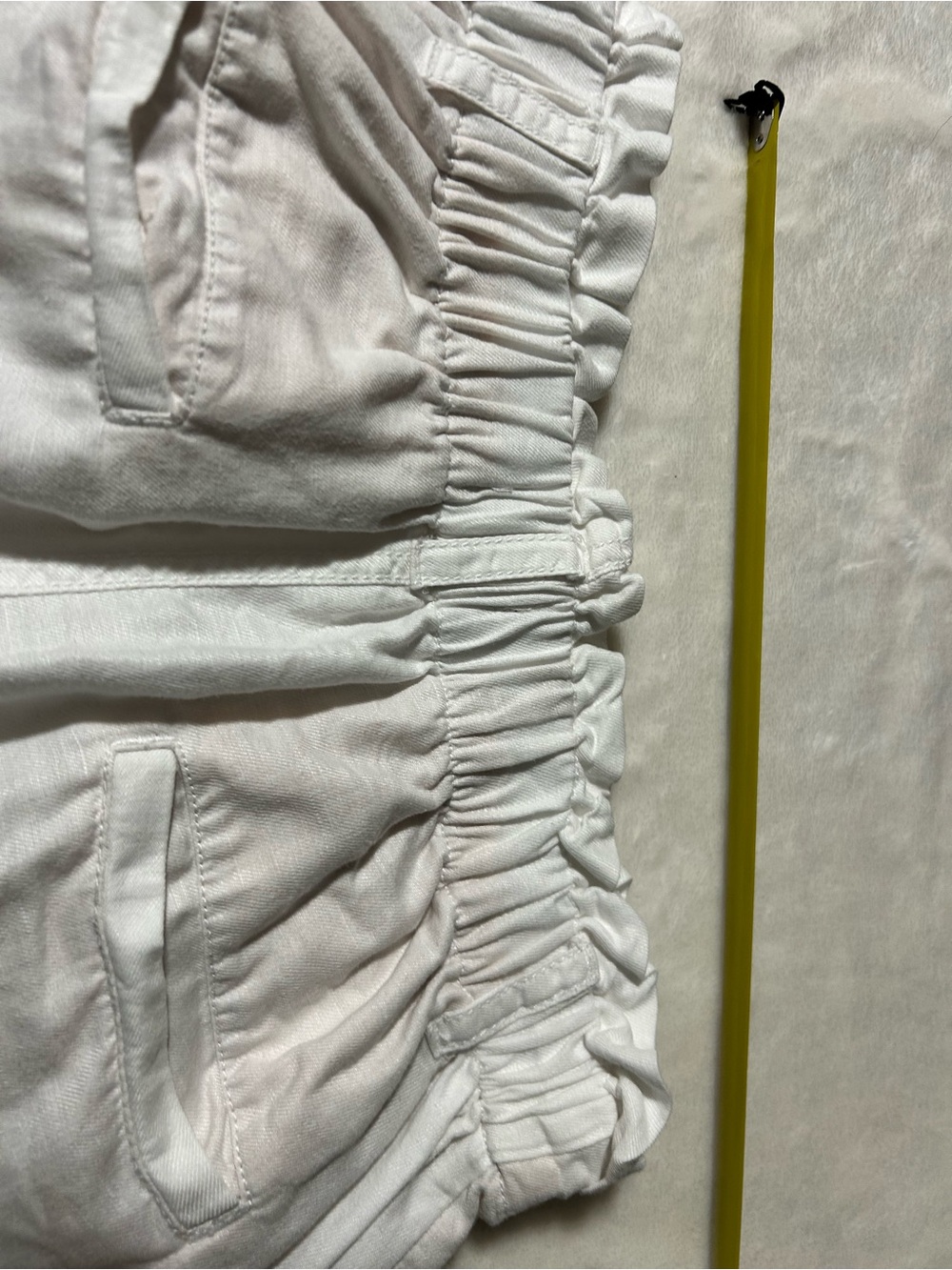 LOFT White Linen-Blend Pleated Paperbag Waist Tapered Pants Size XS - Picture 9 of 13